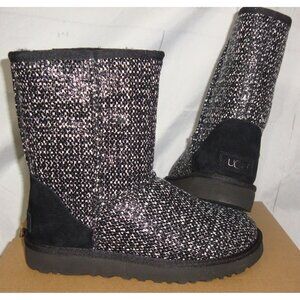 UGG Black Classic Short FRILL Fashion Boots Women Size US 6,EUR 37 NIB #10191982